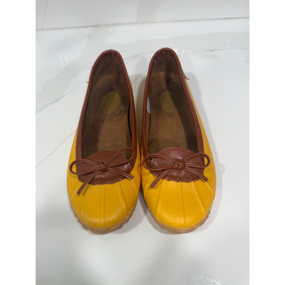 Western Chief Womens Duck Skimmer Yellow Waterproof Rain Ballet Flats Size 8